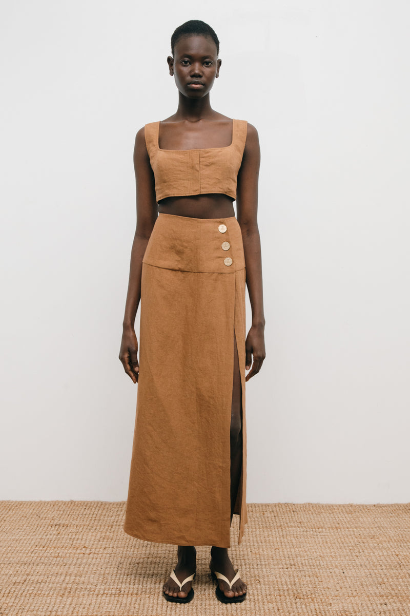 JIRJA linen crop top – Le Kasha