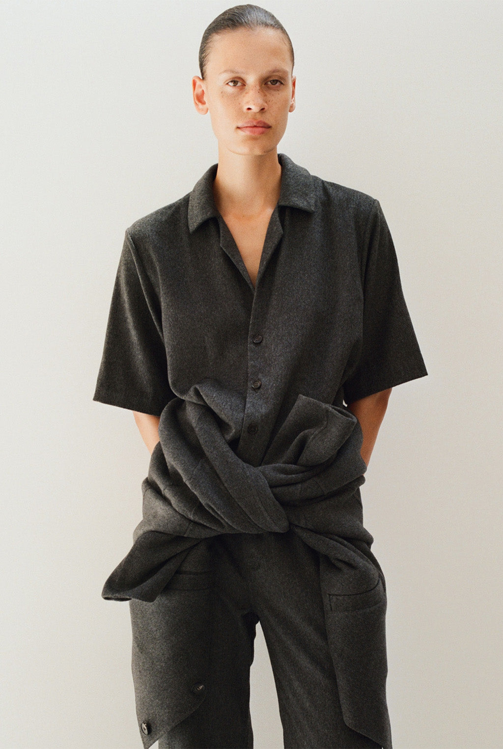 ABNUCH woven cashmere shirt