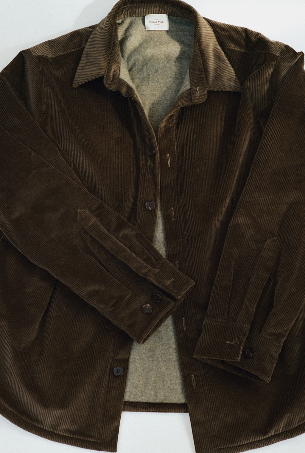 ODEON corduroy & cashmere puffer shirt