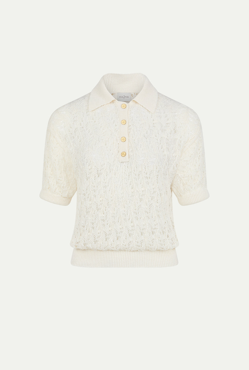 QARAR linen crochet polo