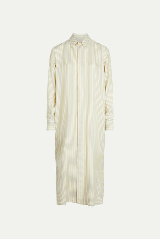 long sleeve yellow silk shirt dress GAUGE81 Naha Draped Silk-satin Mini Shirt Dress - Yellow